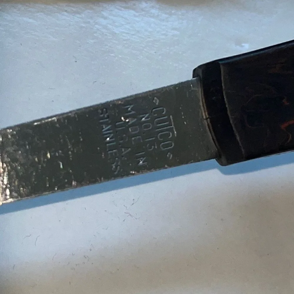 Cutco serving fork and spoon brown swirl handle 17KH 1726